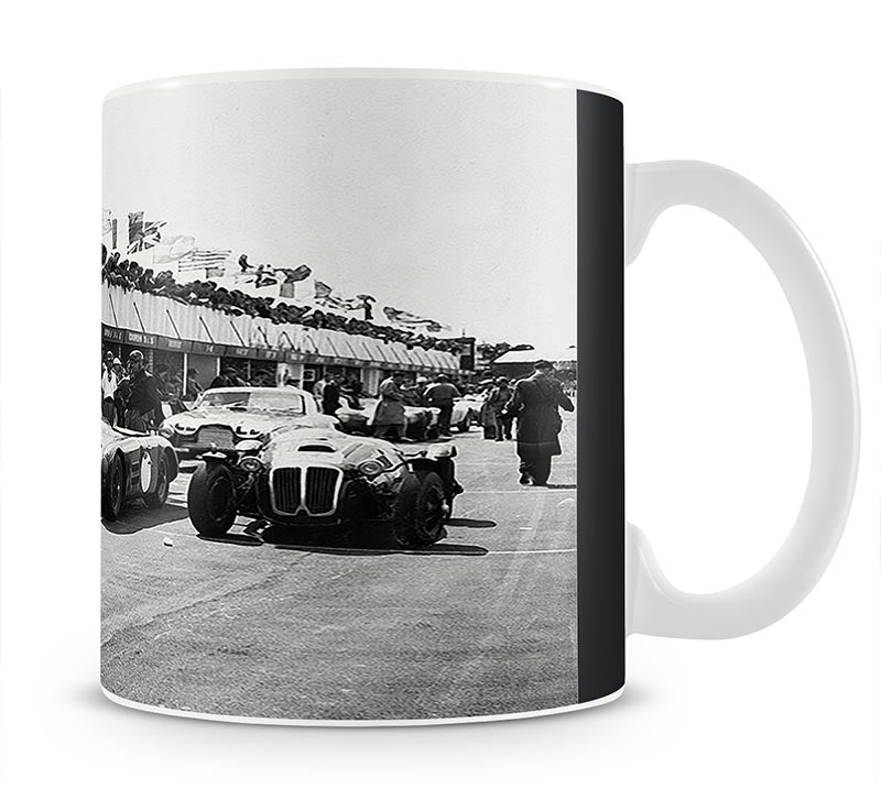The pit lane at the British Grand Prix at Silverstone in 1953 Mug - Canvas Art Rocks - 1
