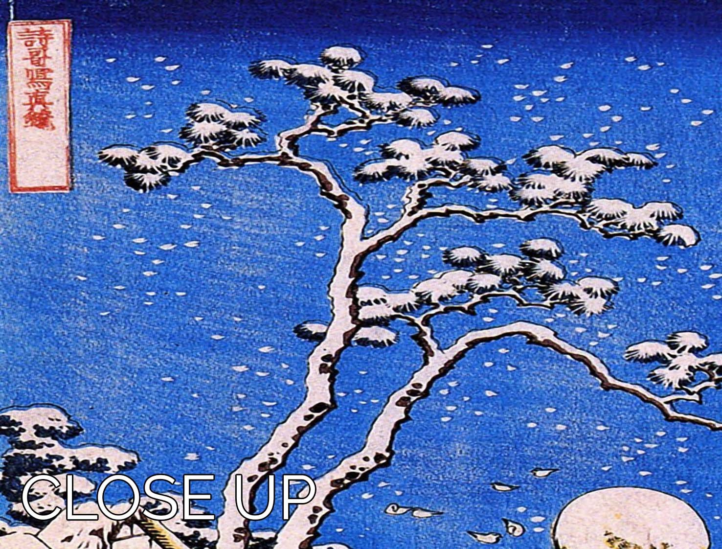 The poet Teba on a horse by Hokusai 3 Split Panel Canvas Print - Canvas Art Rocks - 3