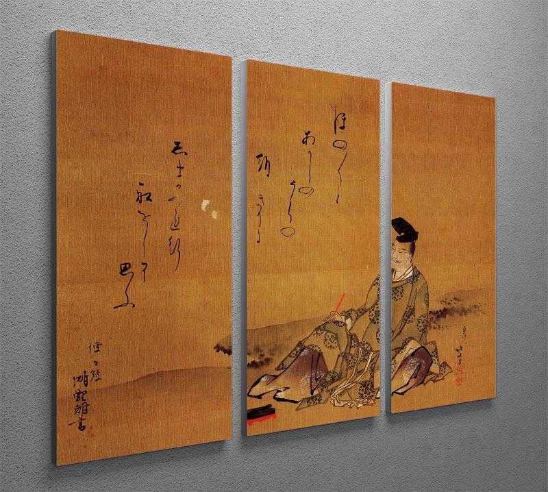 The poet by Hokusai 3 Split Panel Canvas Print - Canvas Art Rocks - 2
