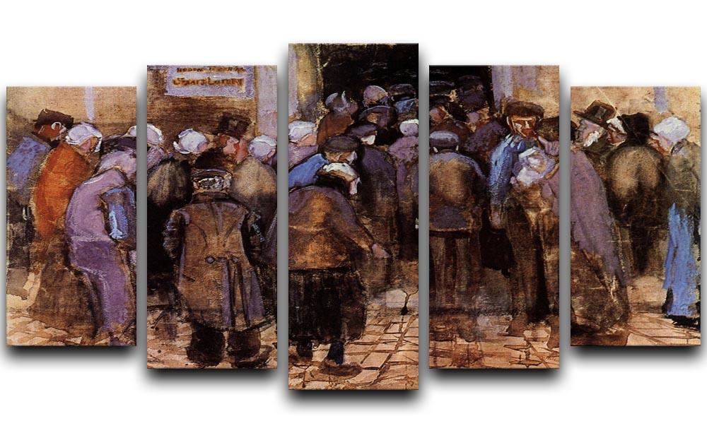 The poor and money by Van Gogh 5 Split Panel Canvas  - Canvas Art Rocks - 1