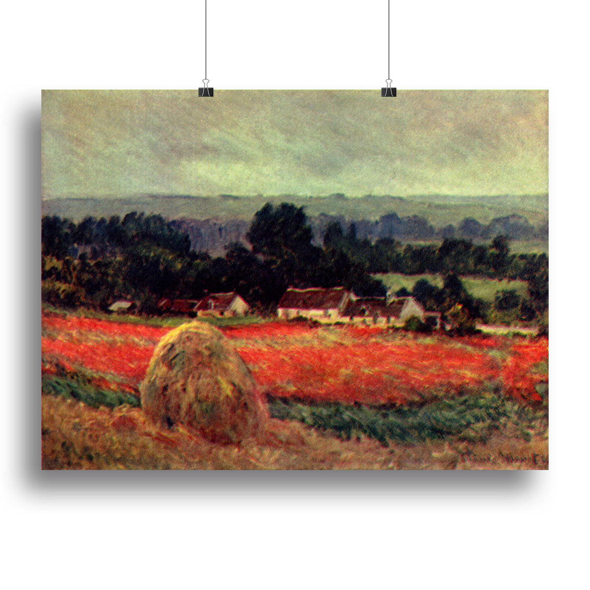 The poppy Blumenfeld The barn by Monet Canvas Print or Poster - Canvas Art Rocks - 2