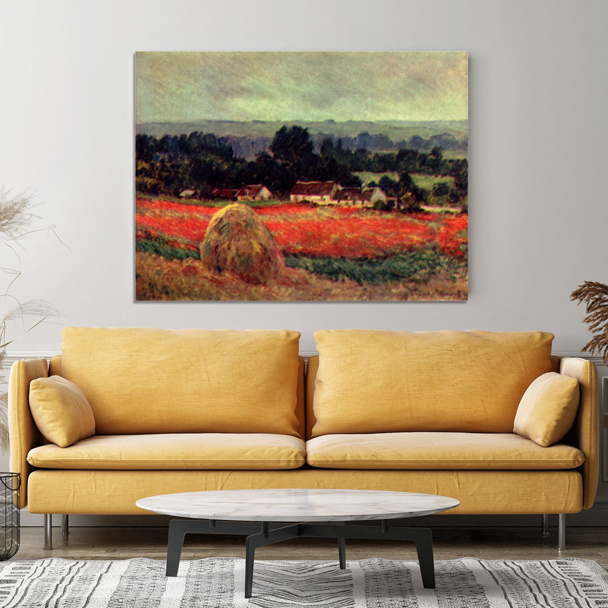 The poppy Blumenfeld The barn by Monet Canvas Print or Poster - Canvas Art Rocks - 4