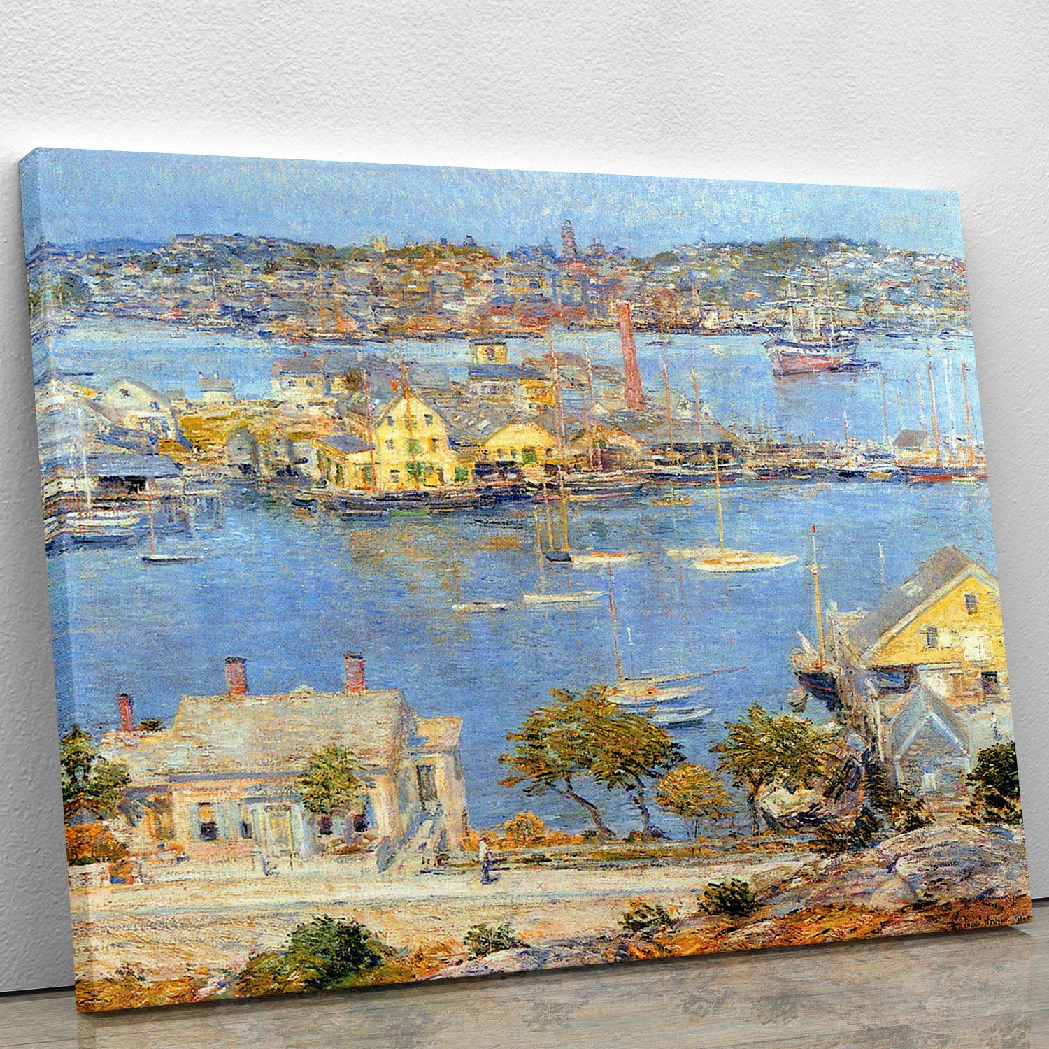 The port of Gloucester 1 by Hassam Canvas Print or Poster - Canvas Art Rocks - 1