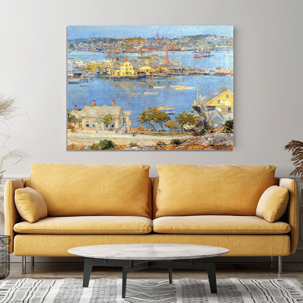 The port of Gloucester 1 by Hassam Canvas Print or Poster - Canvas Art Rocks - 4