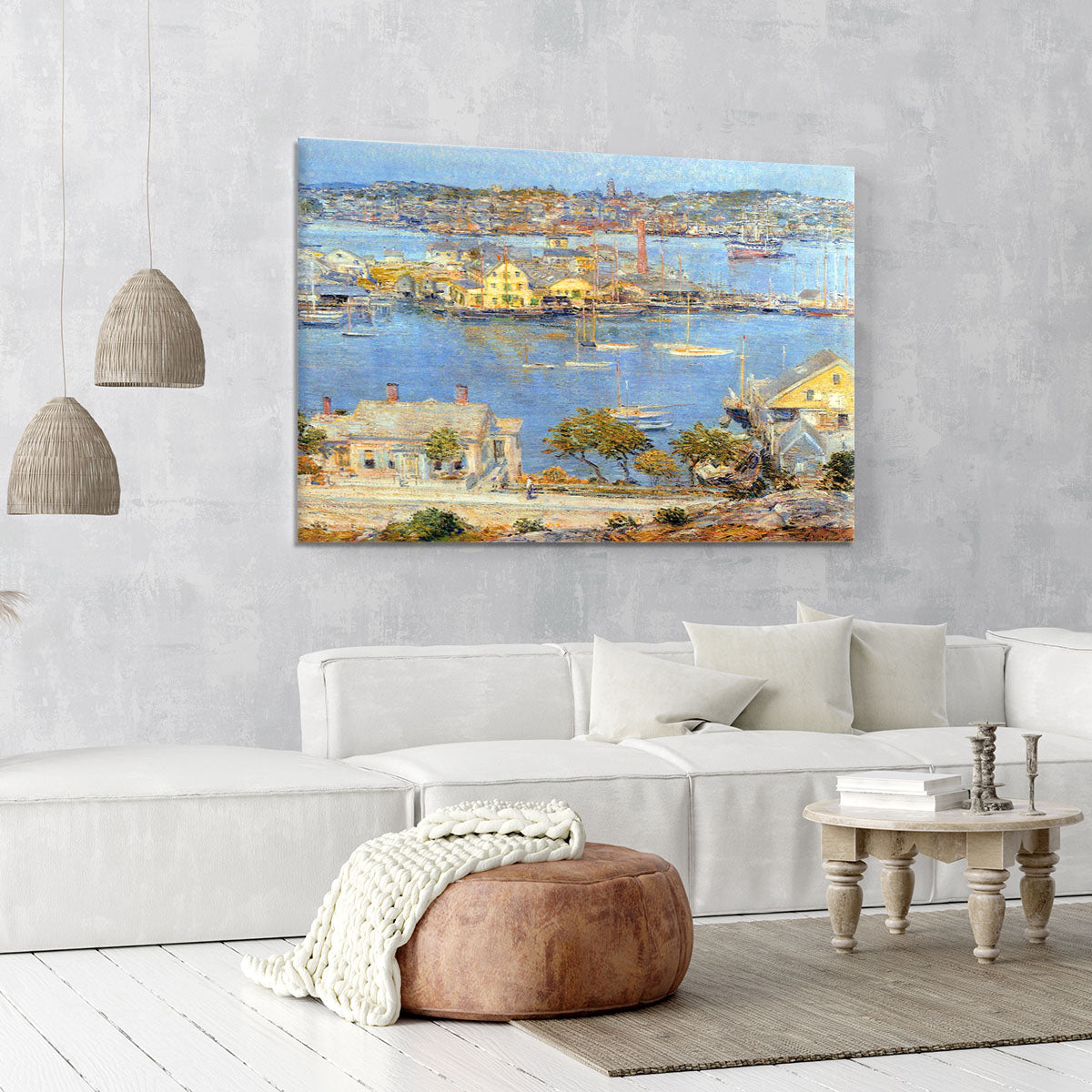 The port of Gloucester 1 by Hassam Canvas Print or Poster - Canvas Art Rocks - 6