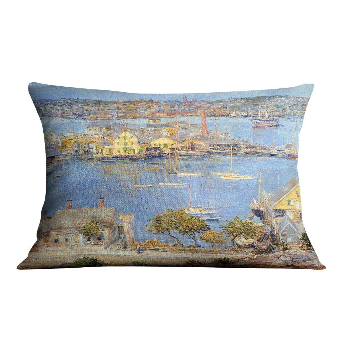 The port of Gloucester 1 by Hassam Cushion - Canvas Art Rocks - 4