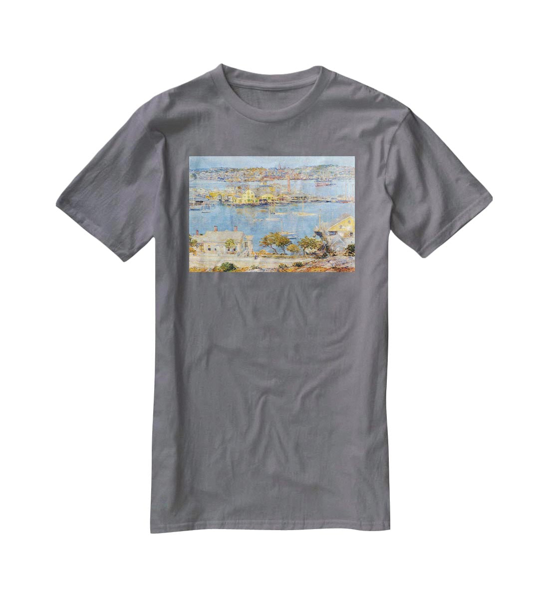 The port of Gloucester 1 by Hassam T-Shirt - Canvas Art Rocks - 3