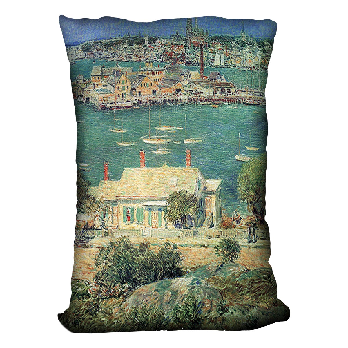 The port of Gloucester 2 by Hassam Cushion - Canvas Art Rocks - 4