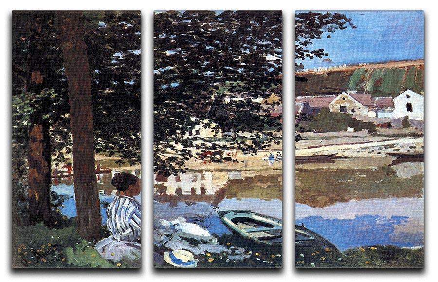The river has burst its banks by Monet Split Panel Canvas Print - Canvas Art Rocks - 4