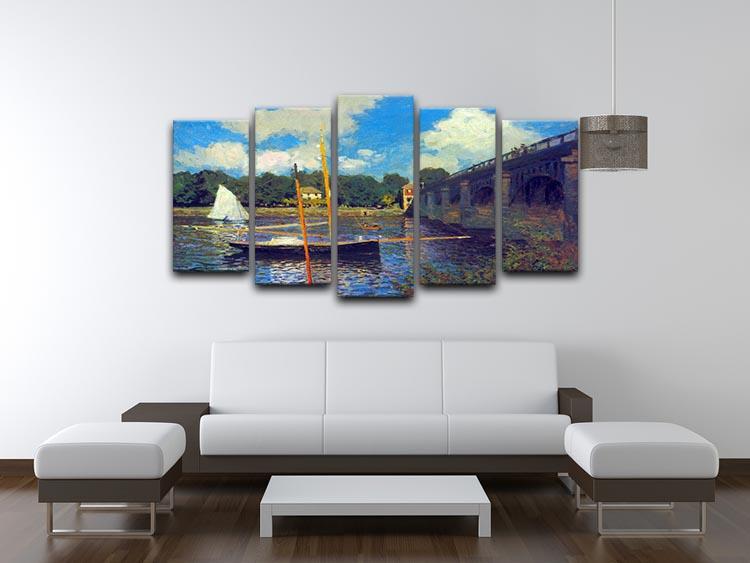 The road bridge Argenteuil by Monet 5 Split Panel Canvas - Canvas Art Rocks - 3