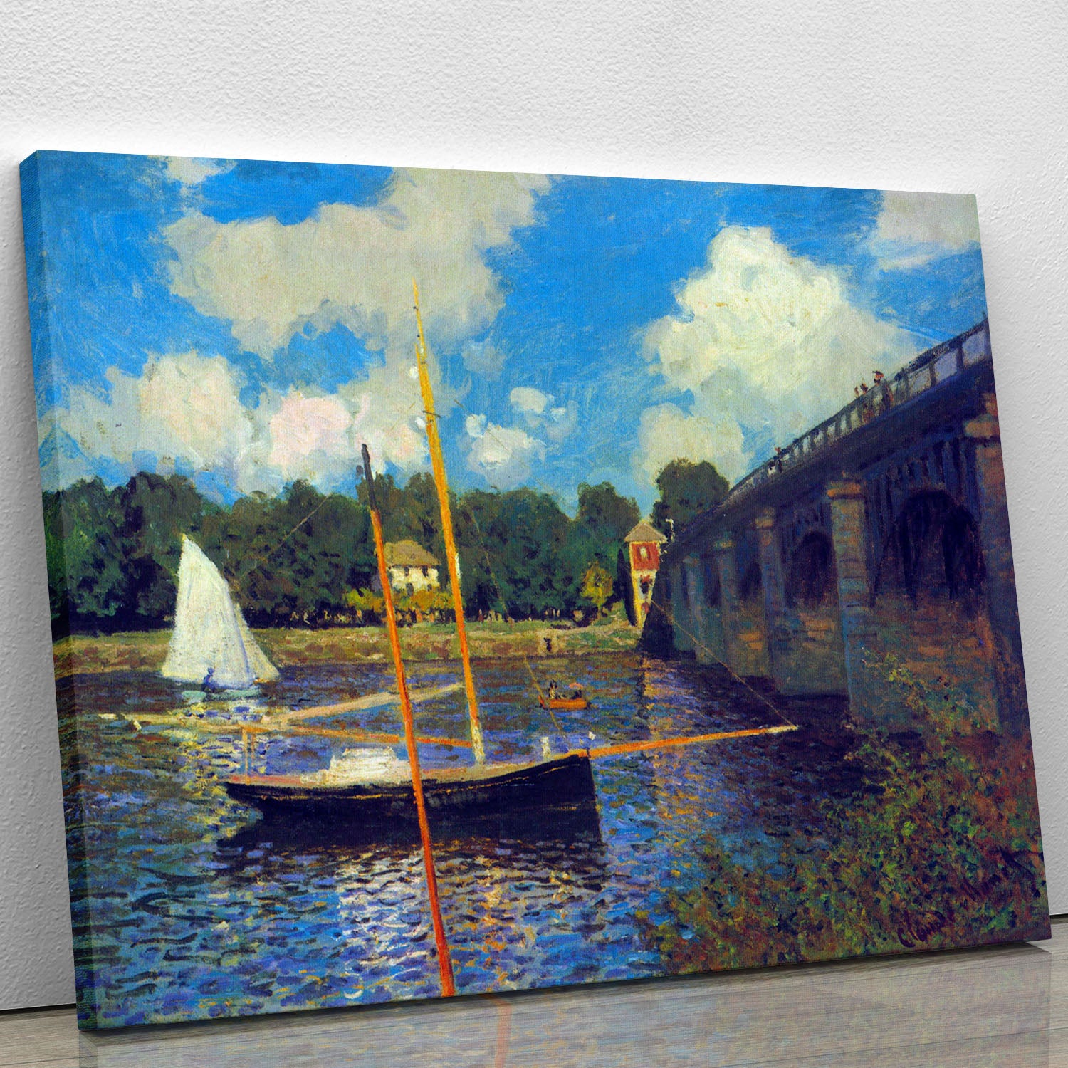 The road bridge Argenteuil by Monet Canvas Print or Poster - Canvas Art Rocks - 1