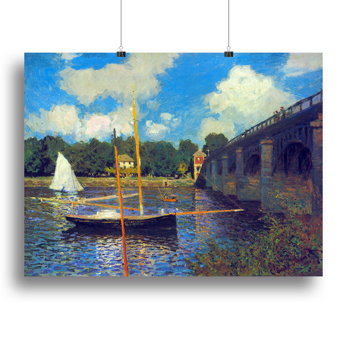 The road bridge Argenteuil by Monet Canvas Print or Poster - Canvas Art Rocks - 2