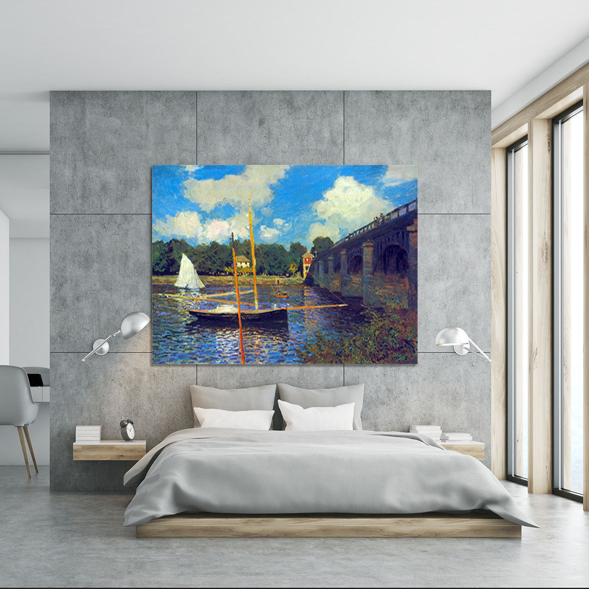 The road bridge Argenteuil by Monet Canvas Print or Poster - Canvas Art Rocks - 5