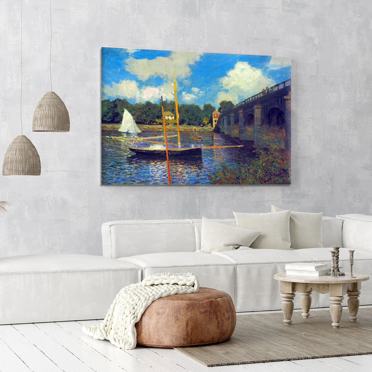 The road bridge Argenteuil by Monet Canvas Print or Poster - Canvas Art Rocks - 6