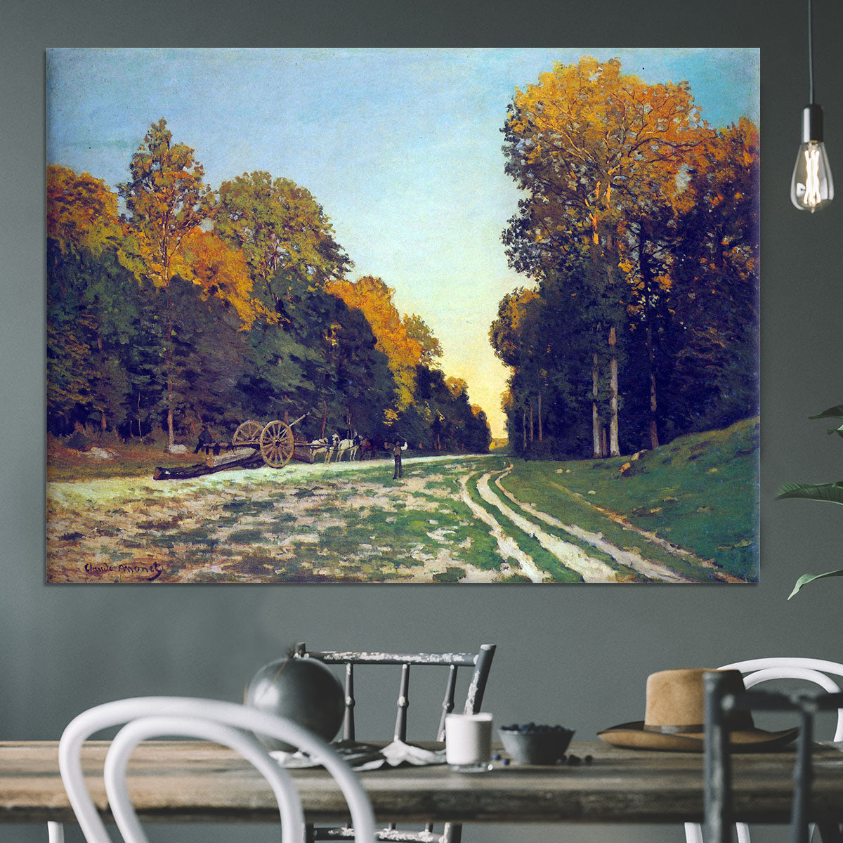 The road from Chailly to Fontainebleau by Monet Canvas Print or Poster - Canvas Art Rocks - 3
