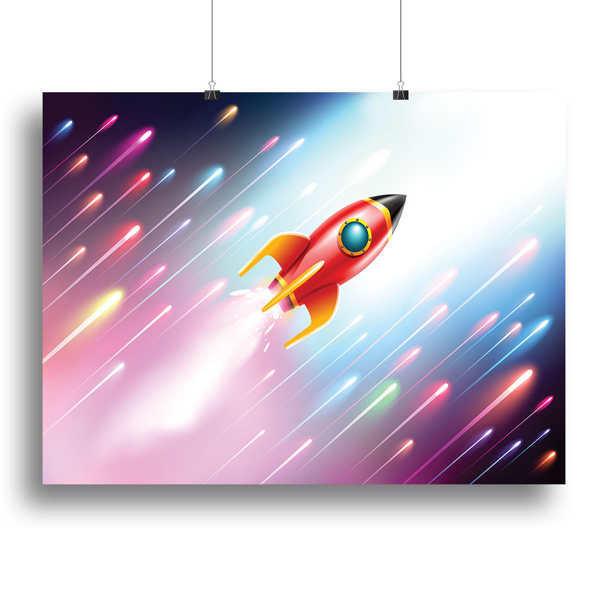 The rocket ship flying in the space Canvas Print or Poster - Canvas Art Rocks - 2