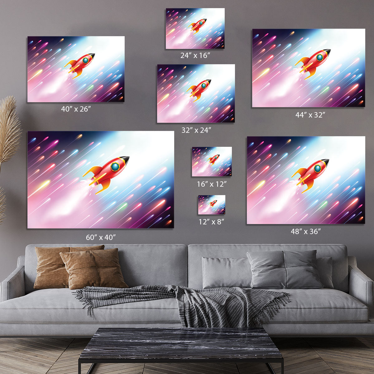The rocket ship flying in the space Canvas Print or Poster - Canvas Art Rocks - 7