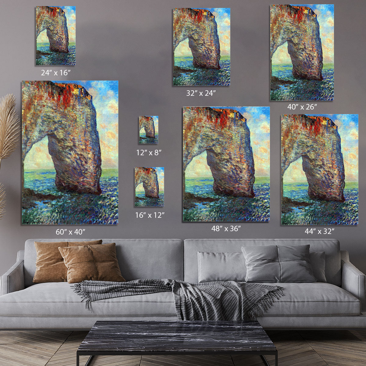 The rocky cliffs of etretat La Porte man 2 Canvas Print or Poster - Canvas Art Rocks - 7