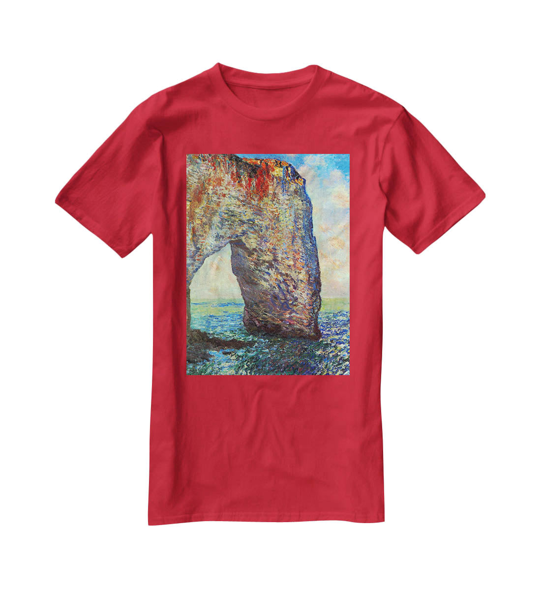 The rocky cliffs of etretat La Porte man 2 T-Shirt - Canvas Art Rocks - 4