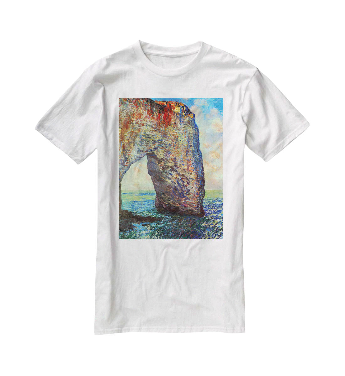 The rocky cliffs of etretat La Porte man 2 T-Shirt - Canvas Art Rocks - 5