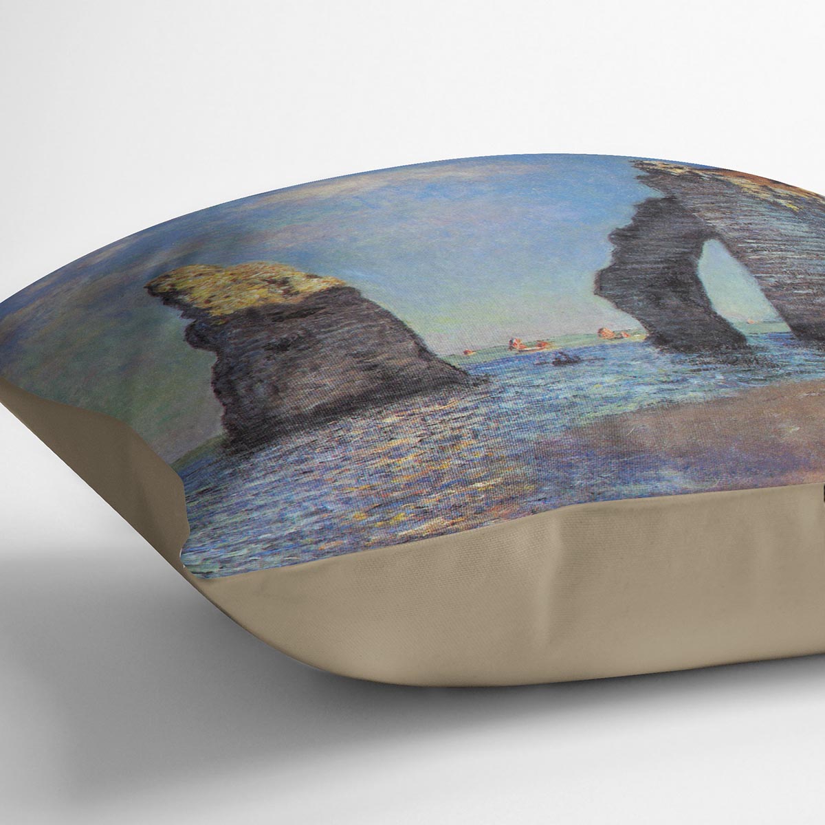 The rocky cliffs of etretat by Monet Cushion