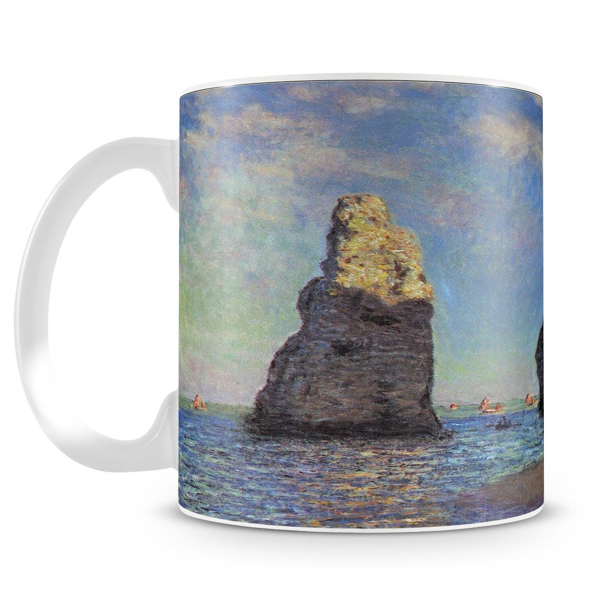 The rocky cliffs of etretat by Monet Mug - Canvas Art Rocks - 4