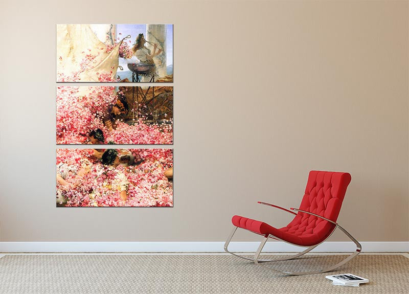 The roses of Heliogabalus detail by Alma Tadema 3 Split Panel Canvas Print - Canvas Art Rocks - 2