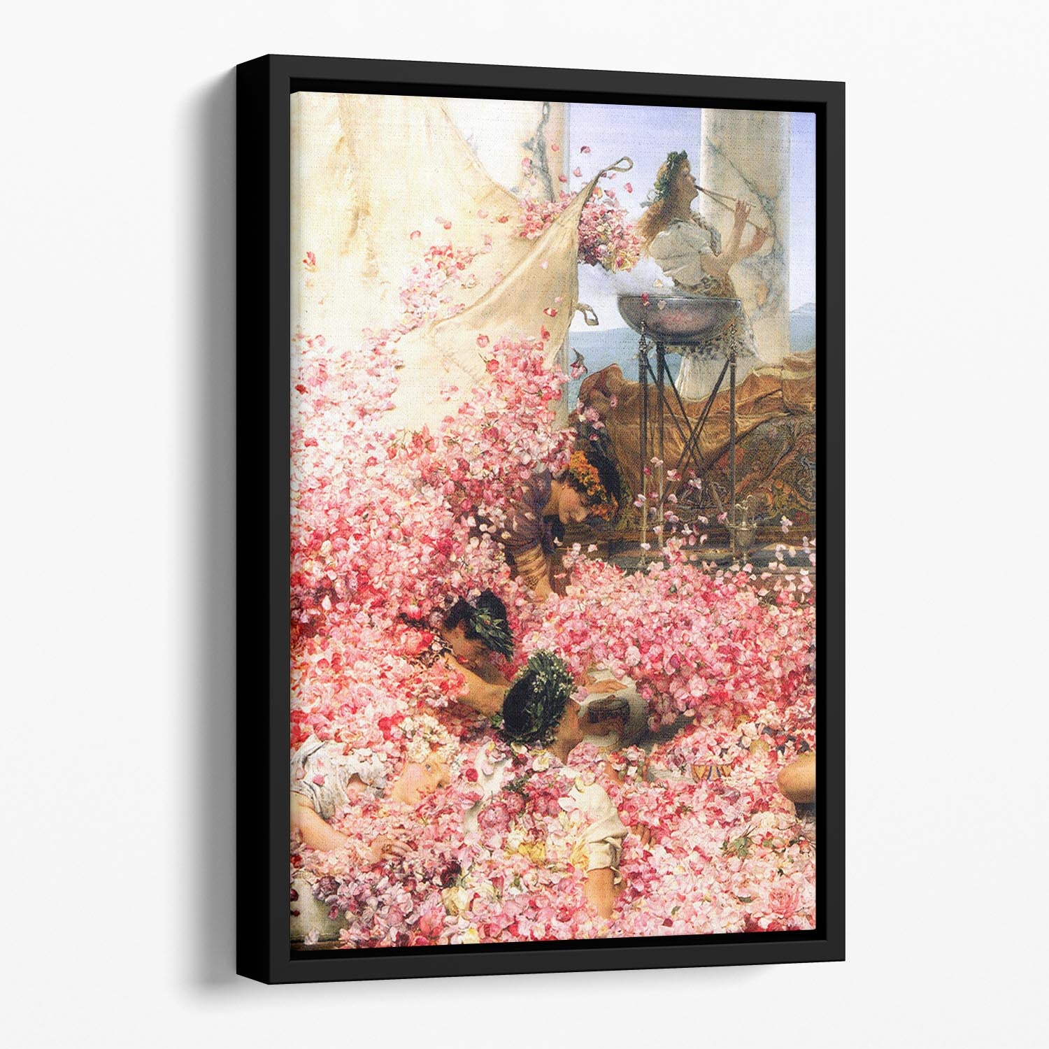The roses of Heliogabalus detail by Alma Tadema Floating Framed Canvas - Canvas Art Rocks - 1