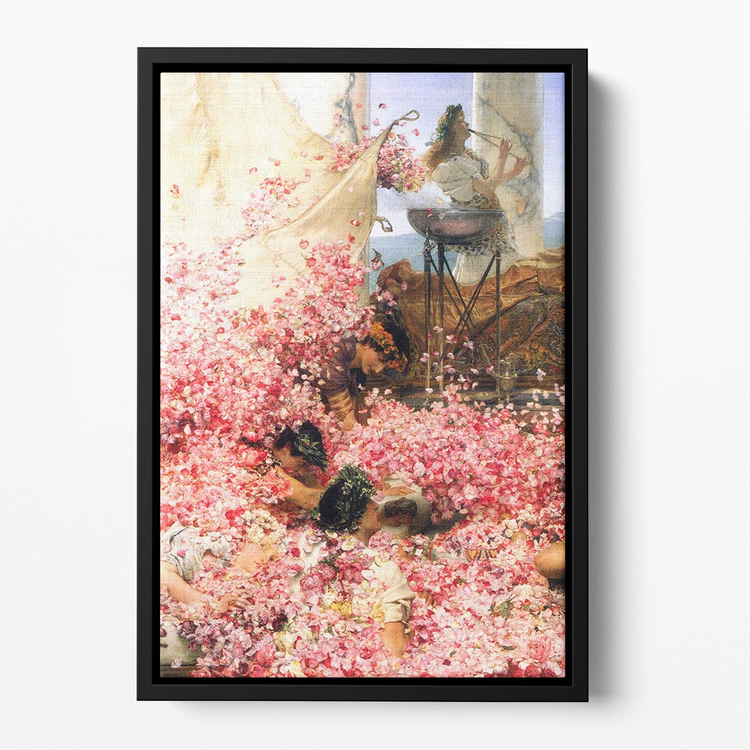 The roses of Heliogabalus detail by Alma Tadema Floating Framed Canvas - Canvas Art Rocks - 2