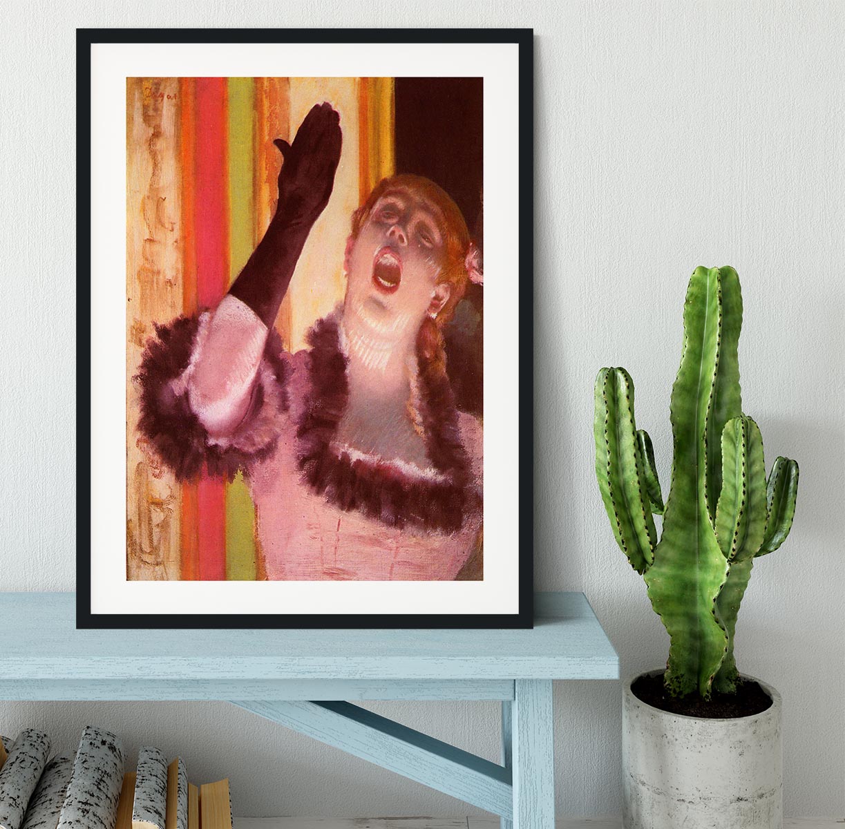 The singer with the glove by Degas Framed Print - Canvas Art Rocks - 1