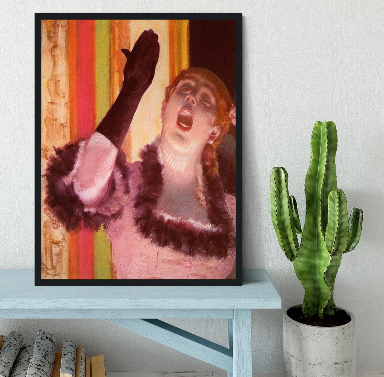 The singer with the glove by Degas Framed Print - Canvas Art Rocks - 2