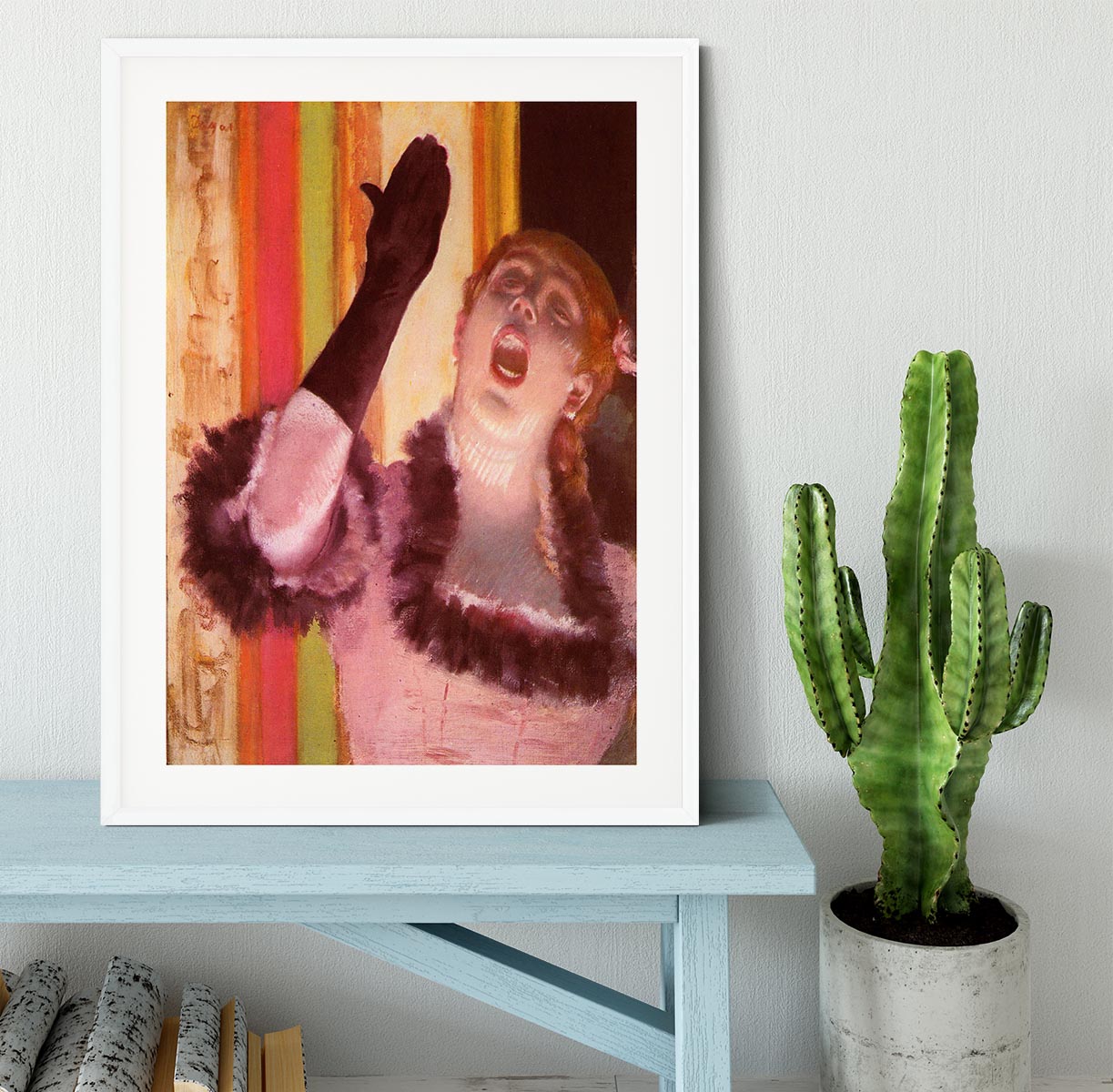 The singer with the glove by Degas Framed Print - Canvas Art Rocks - 5
