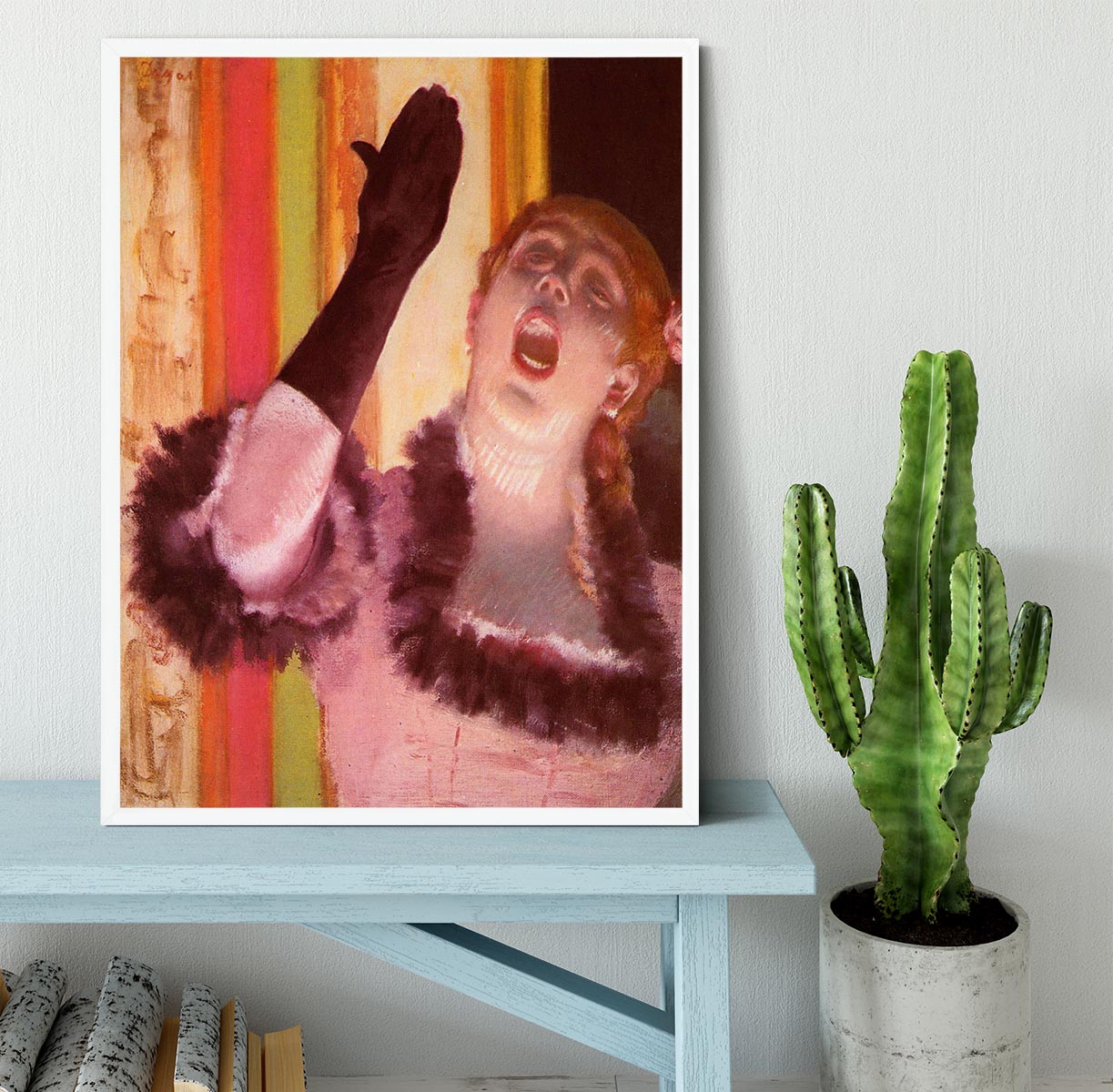 The singer with the glove by Degas Framed Print - Canvas Art Rocks -6