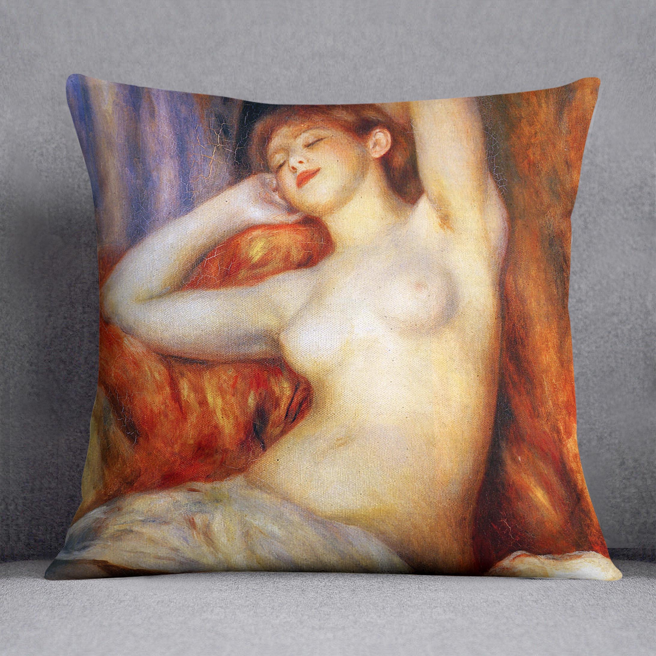 The sleeping by Renoir Cushion
