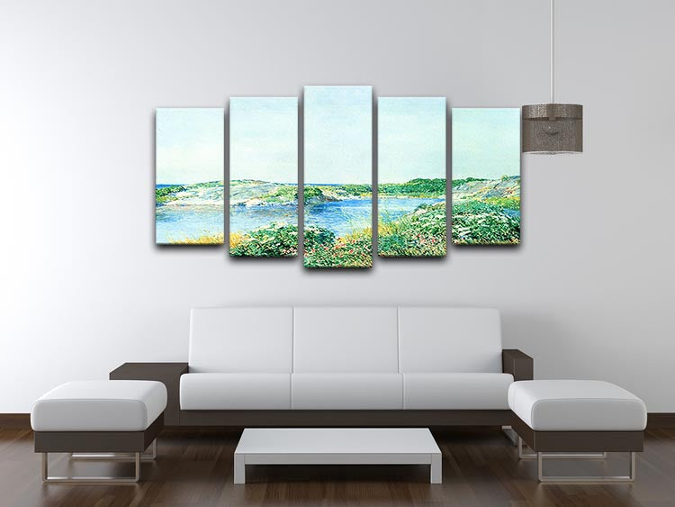 The small pond by Hassam 5 Split Panel Canvas - Canvas Art Rocks - 3