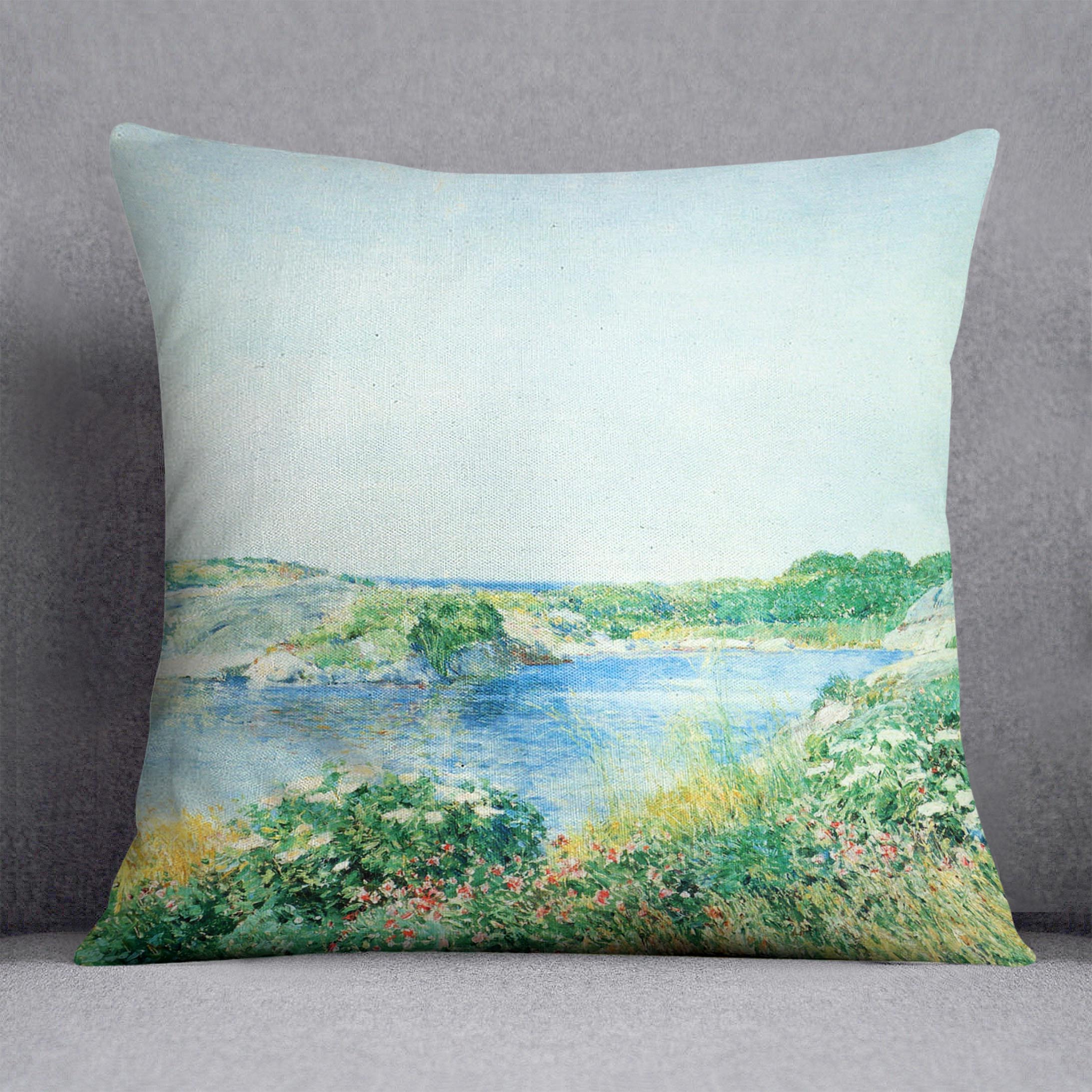 The small pond by Hassam Cushion - Canvas Art Rocks - 1