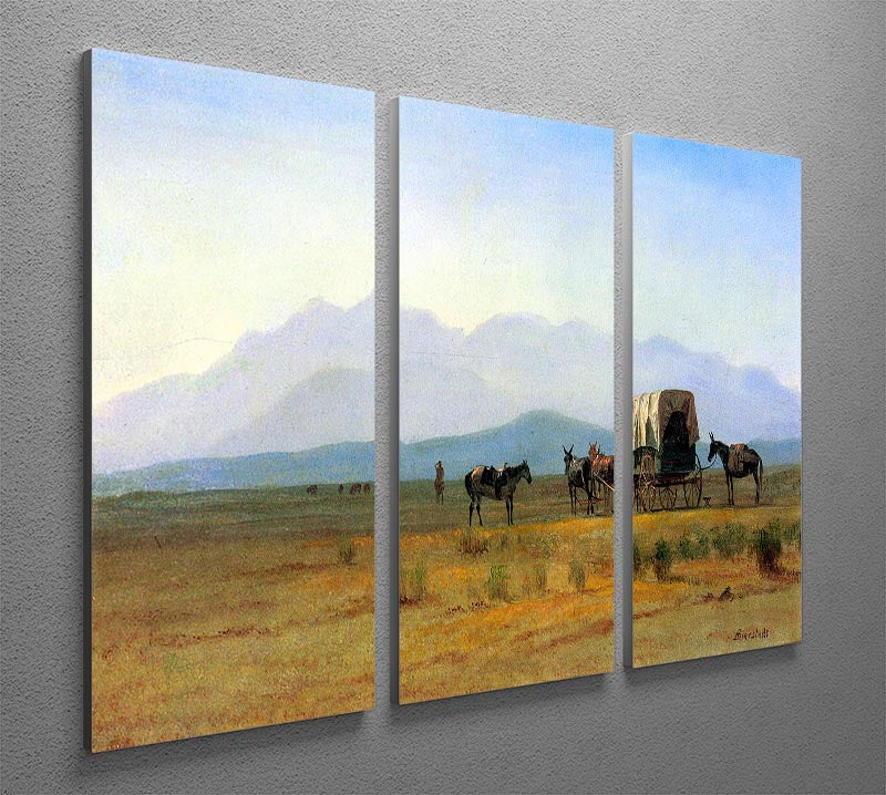 The stagecoach in the Rockies by Bierstadt 3 Split Panel Canvas Print - Canvas Art Rocks - 2