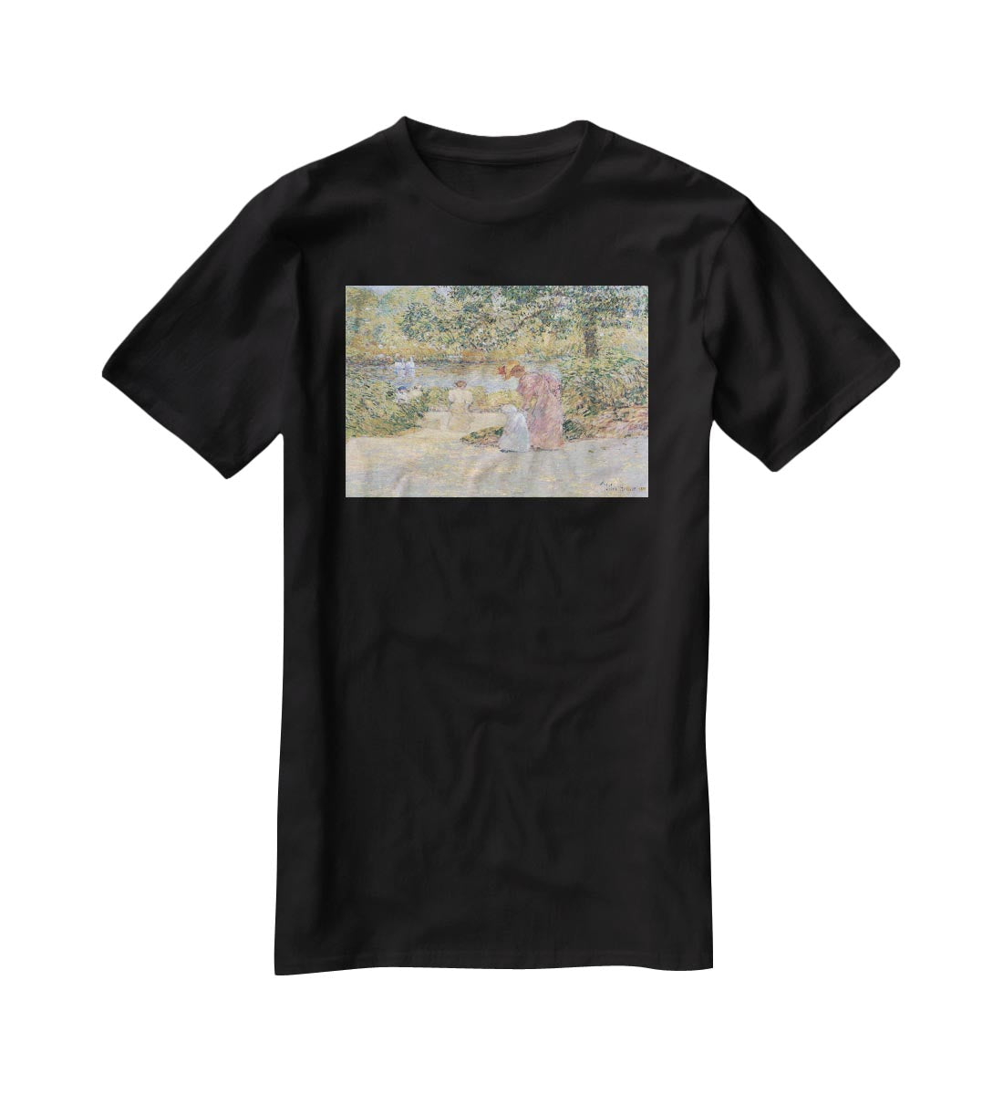 The staircase at Central Park by Hassam T-Shirt - Canvas Art Rocks - 1