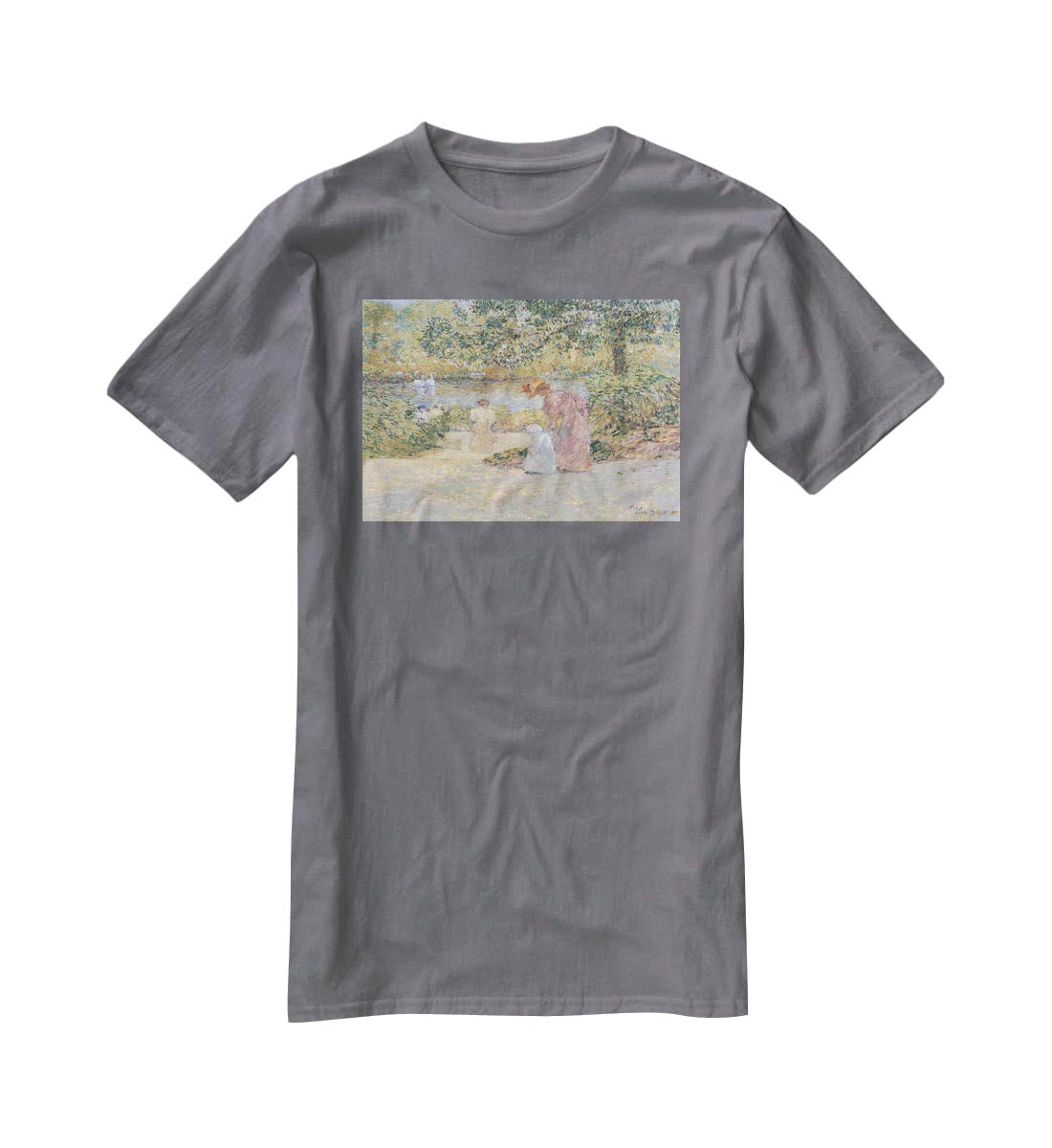The staircase at Central Park by Hassam T-Shirt - Canvas Art Rocks - 3