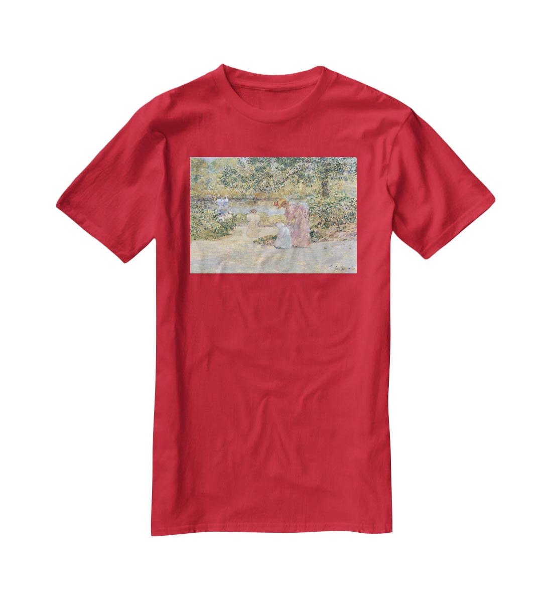 The staircase at Central Park by Hassam T-Shirt - Canvas Art Rocks - 4