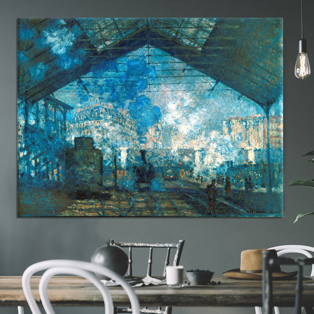 The station Saint Lazare by Monet Canvas Print or Poster - Canvas Art Rocks - 3