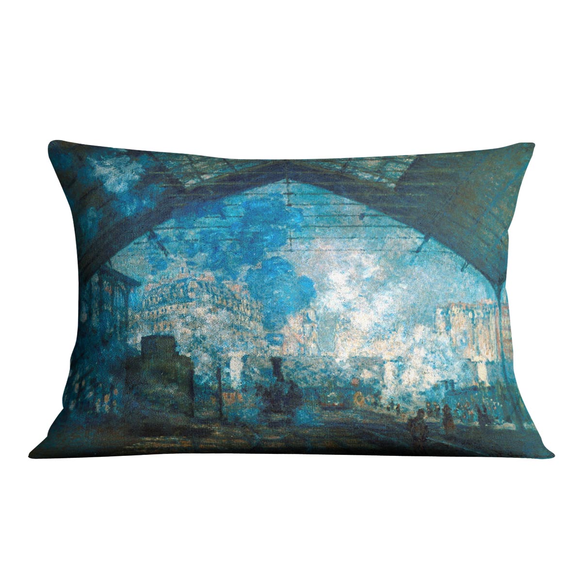 The station Saint Lazare by Monet Cushion