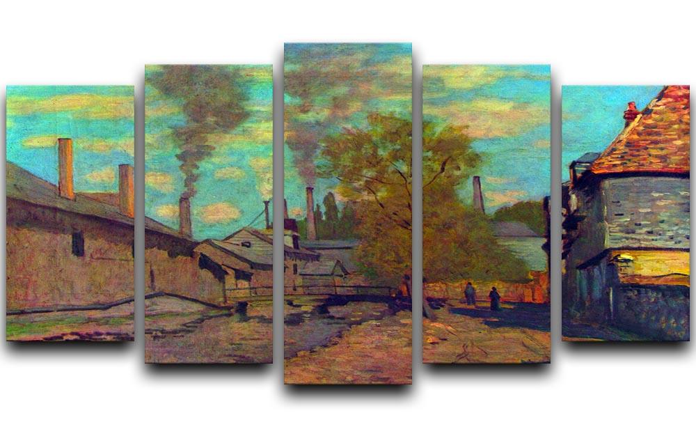 The stream of Robec by Claude Monet 5 Split Panel Canvas  - Canvas Art Rocks - 1