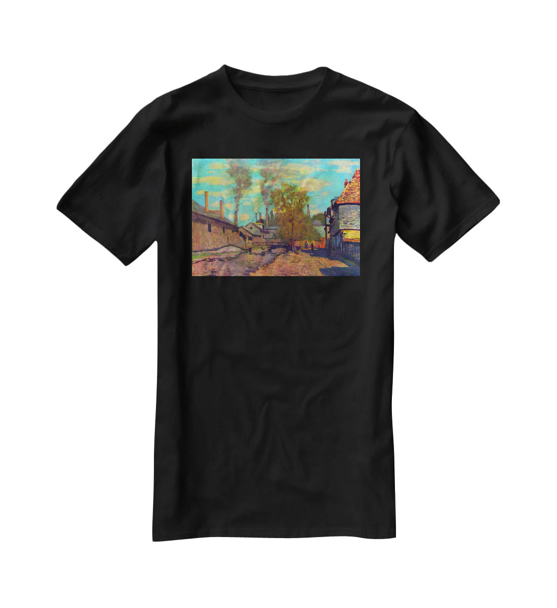 The stream of Robec by Claude Monet T-Shirt - Canvas Art Rocks - 1