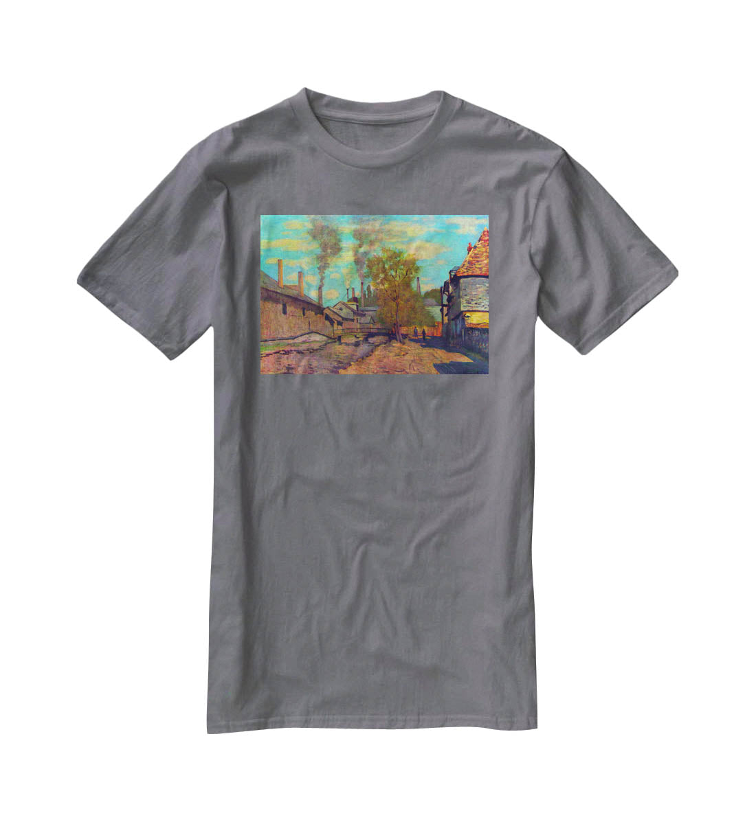 The stream of Robec by Claude Monet T-Shirt - Canvas Art Rocks - 3