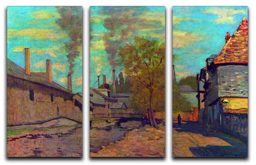 The stream of Robec by Claude Monet Split Panel Canvas Print - Canvas Art Rocks - 4
