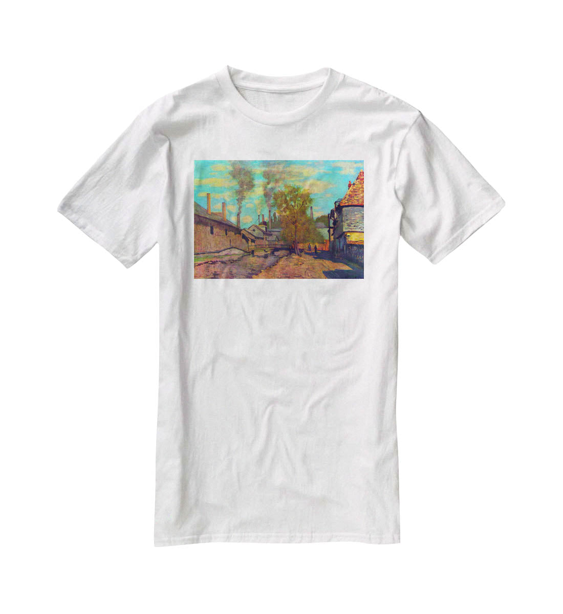 The stream of Robec by Claude Monet T-Shirt - Canvas Art Rocks - 5