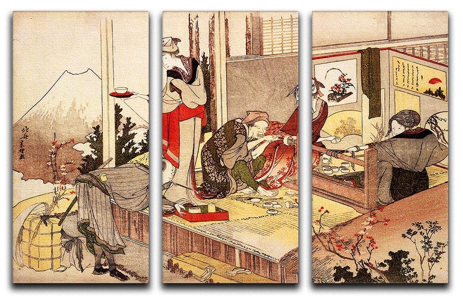 The studio of Netsuke by Hokusai 3 Split Panel Canvas Print - Canvas Art Rocks - 1