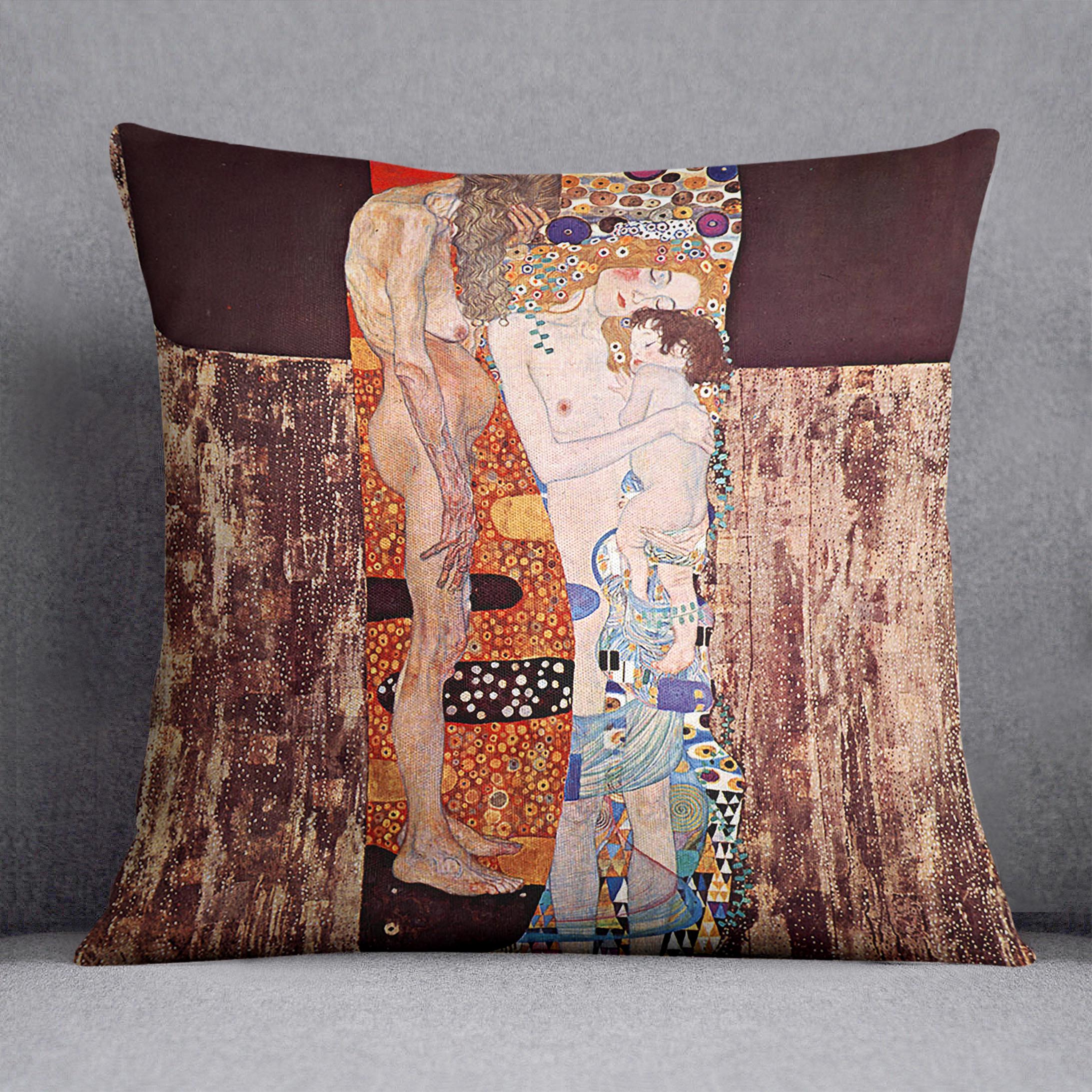 The three ages of a woman by Klimt Cushion