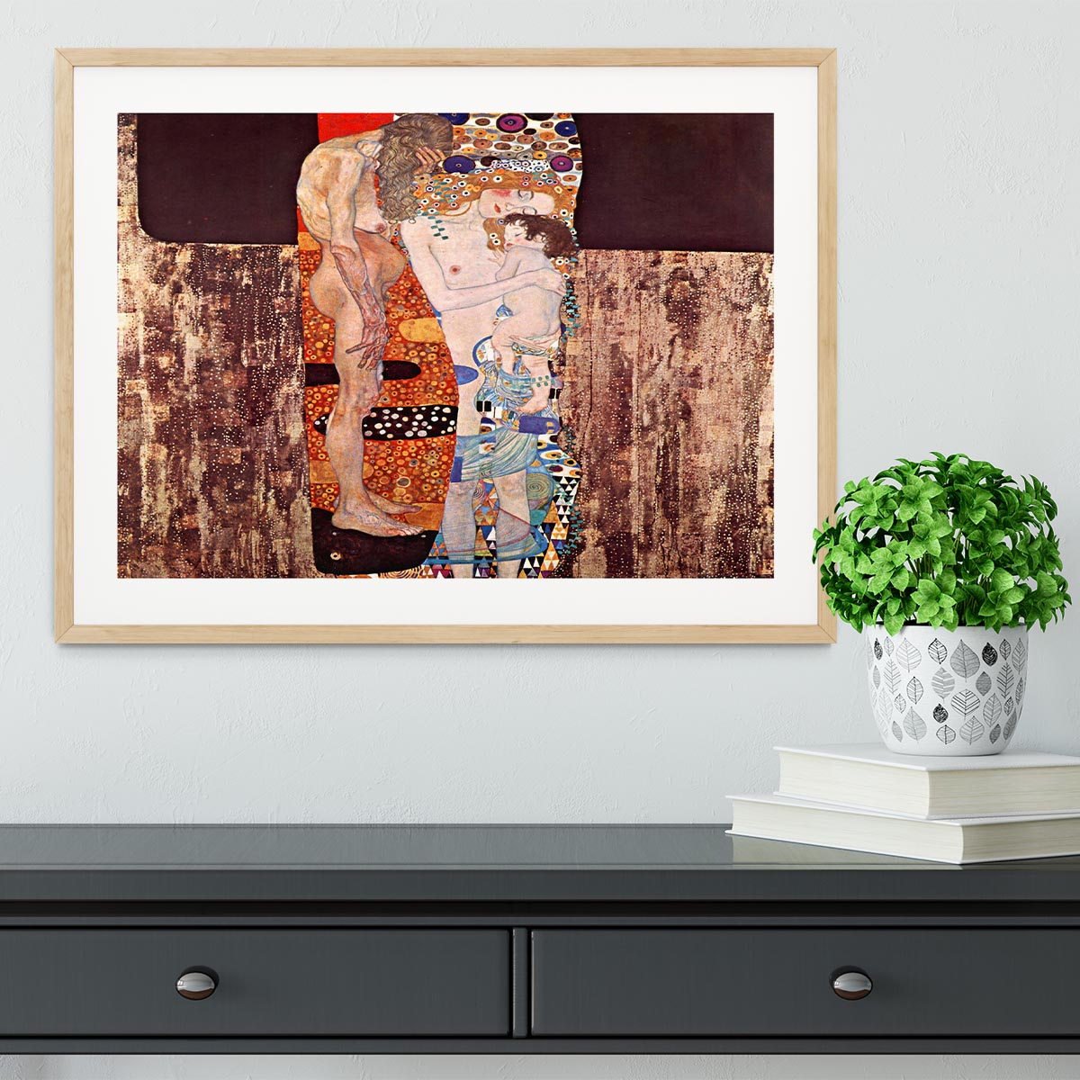 The three ages of a woman by Klimt Framed Print - Canvas Art Rocks - 3